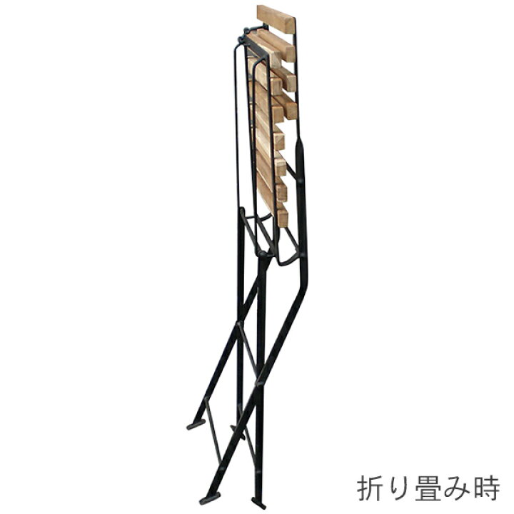 ジャービス商事 折り畳みアイアンチークチェア 2脚セット ガーデンチェア 無塗装