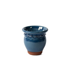 Whichford ウィッチフォード 植木鉢 塗り鉢 グレイズド ラウンドフラワーポット 直径12cmサイズ ブルー (2023年12月再入荷)