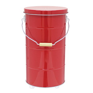 【OBAKETSU/オバケツ】米びつ缶「ライスストッカー」10kgサイズ キャスター付き レッド