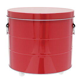 【OBAKETSU/オバケツ】米びつ缶「大容量ライスストッカー」 20kgサイズ キャスター付き レッド(赤)