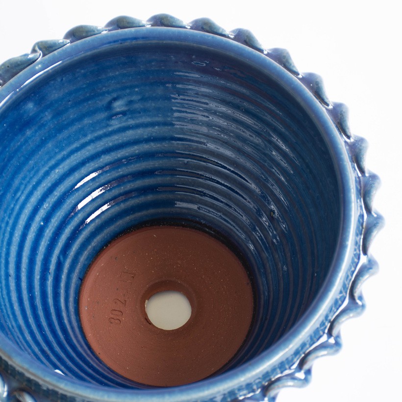 グレイズドローズボウル 直径23cmサイズカラー：ブルー[Whichford Pottery ウィッチフォード 植木鉢](WFプレゼント対象) |  ガーデンマート