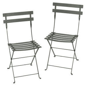 �t�����X�̃J�t�F���琶�܂ꂽ�K�[�f���`�F�A �r�X�g�� ���^���`�F�A 2�r�Z�b�g Fermob Bistro Metal Chair ���O�p �K�[�f���t�@�j�`���[ (Bistro�|�C���g5�{��)