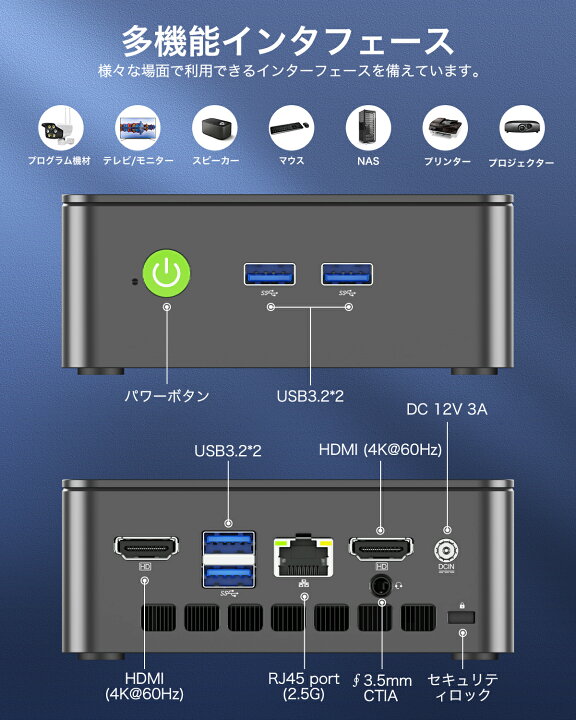 楽天市場】【在庫僅か】GMKtec g3 ミニPC 【Intel N100 8GB DDR4 256GB 