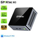 GMKtec M3 ミニPC Intel i5-12450H Windows11 Pro Mini PC 8コア/16スレッド 32GB(16GB*2) DDR4 1TB SSD PCIe3.0 SSD 2.5GLAN WIFI6 Bluetooth5.2 3画面出力 4KHD 45W TDP 軽型ゲーム ミニパソコンNucbox みにpc 省エネ 仕事 静音 Windows10切り替え