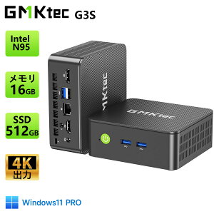 yN[|18742~~zGMKtec G3S Intel N95 3.6GHz mini pc 4RA 4Xbh DDR4 16GB SSD 512GB 8TBg TDP6W ^PC WIFI6 BT5.0 4Ko É MU USB3.2*3 1*USB2.0 HDMI*2 ^p\R Windows11 Pro ItBX ȃG