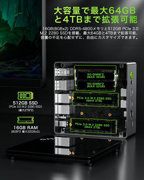 楽天市場】【マラソン25%OFFクーポン】GMKtec M7 ミニPC【AMD Ryzen 7 