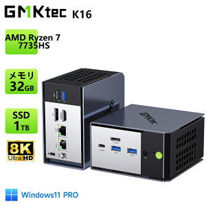 GMKtec �~�jpc�yAMD Ryzen7 7735HS 32GB 1TB PCIe3.0 SSD�z LPDDR5-6400 MAX4.75GHz 8�R�A/16�X���b�h Radeon 680M Windows11 Pro WIFI6E Bluetooth5.2 Oculink�Ή� 8K�o�� 3��� PD120W Ryzen �݂�pc ���^ �Q�[�~���Opc mini pc K16