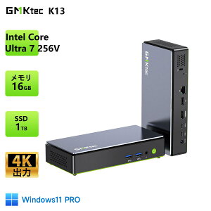 �y�N�[�|����88,999�~�`�zGMKtec K13 �~�jPC Intel Core Ultra 7 256V 8�R�A/8�X���b�h Windows11 Pro �ő�4.8GHz 16GB LPDDR5 1TB SSD �ő�16T���� 115TOPS 4K 3��� 5GbELAN Wi-Fi 6E Bluetooth 5.2 ���^PC �f�X�N�g�b�vPC AI�~�jPC AI 