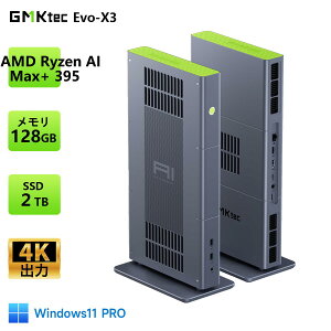 �y�N�[�|����615,599�~�zGMKtec �~�jPC EVO-X3 AMD Ryzen AI Max+ 395 16�R�A/32�X���b�h 5.1GHz Radeon 8060S Graphics 128GB LPDDR5X 8000MHz 2TB PCIe 4.0 M.2 2280 USB4 WiFi7 4K ���^PC �����\ Windows11 Pro Bluetooth5.4 AIPC minipc �Ɩ��p