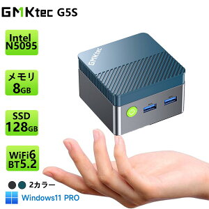 �y�G���g���[�Ń|�C���g100���Ҍ��̃`�����X�zGMKtec G5S �~�jpc �yIntel N5095 DDR5 8GB 128GB SSD�zmini pc Windows11 Pro ���y�� 4�R�A/4�X���b�h 2.9GHz �~�j�p�\�R�� M.2 2242 SATA WIFI6 Bluetooth5.2 4K HDMI 2��ʏo�� 