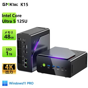 �y�N�[�|����139,600�~�zGMKtec K15 �~�jPC AI PC Intel Core Ultra 5 125U (�ő�4.3GHz) 48GB (24GB*2) DDR5 1TB M.2 2280 SSD �Q�[�~���O �~�jPC Oculink 8K 4��ʏo�� BT5.2 PD100W �����\ �ȃG�l �R���p�N�g AI PC �f�X�N�g�b�vP