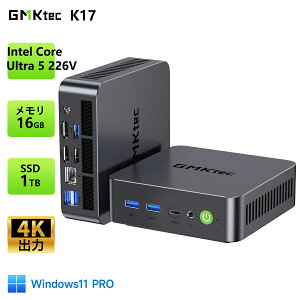 �y�G���g���[�Ń|�C���g100���Ҍ��̃`�����X�zGMKtec �~�jPC Intel Core Ultra 5 226V 16GB LPDDR5X 512GB/1TB 8�R�A8�X���b�h SSD 2.5G LAN WIFI6E Bluetooth5.2 3��ʏo�� 37W TDP �y�^�Q�[�� �~�j�p�\�R�� minipc �݂�pc Nuc