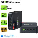 【訳ありセール 箱潰れ】GMKtec M5 Ultra ミニPC AMD Ryzen 7 7730U 8コア 16スレッド MAX4.5G 16GB DDR4 512GB M.2 2280 SSD デスクトップPC 4K Wi-Fi6E Bluetooth5.2 デュアル2.5G LAN Windows11 Pro 最大64GB 16TB拡張 コンパクト 静音 省スペース ゲーミング NucBox