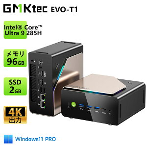 y2025NŐVfzGMKtec EVO-T1 ~jPC Intel Core Ultra 9 285H 16RA16Xbh Arc 140T GPU ő5.4GHz 96GB DDR5 1TB SSD ő24TBg OculinkΉ 4ʏo HDMI2.1 DP USB4 WiFi6 2.5G LAN Windows11 Pro ^ AI