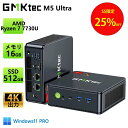 【エントリーで3万ポイント還元チャンス】GMKtec NucBox M5 Ultra ミニPC AMD Ryzen 7 7730U 8コア 16スレッド 16GB DDR4 512GB M.2 2280 SSD デスクトップPC 4K Bluetooth5.2 デュアル2.5G LAN Windows11 Pro 最大64GB 16TB拡張 コンパクト 静音 省スペース ゲーミング