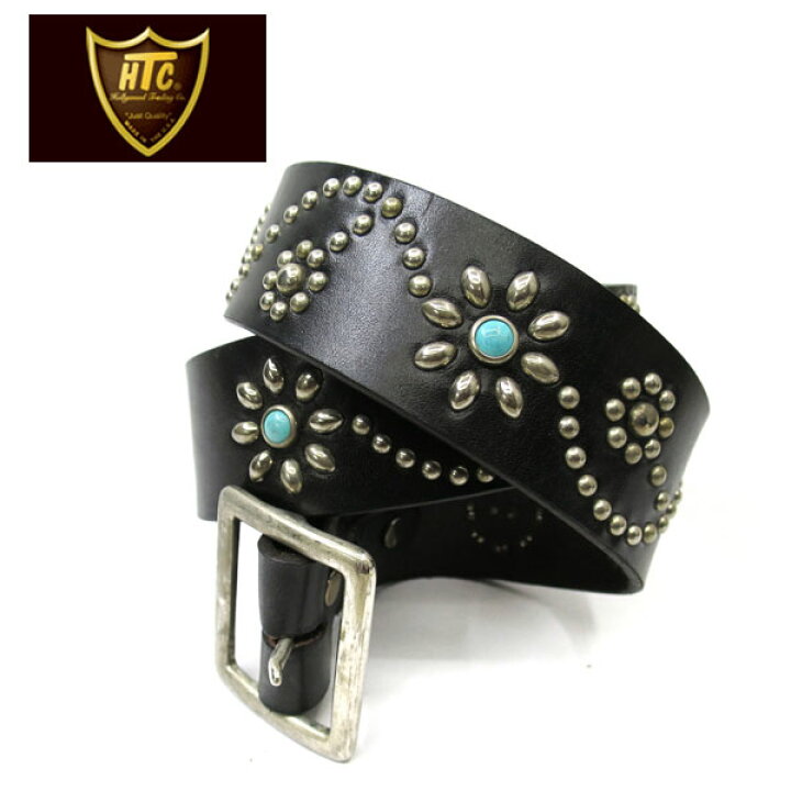 HTC(Hollywood Trading Company) ST125 Turquoise Flower Belt ｜ベルト 