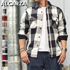 【ALCARZA】 ヘビーウェイト ネルシャツ 無地 メンズ ダブルフェイス 厚手チェックネルシャツ 【全9色】 ネルシャツ 長袖シャツ 羽衣シャツメーカー ハゴロモ　ALCARZA アルカルザ 629-00