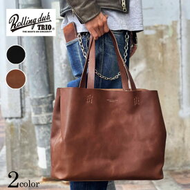 ROLLING DUB TRIO / ローリングダブトリオ BOX TOTE BAG -LEATHER- ボックストートバッグ 馬革 オールレザー ホースハイドレザー メンズ レディース RDT-BG03