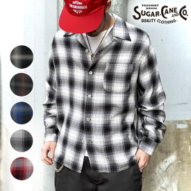 SC29120 SC29263 RAYON OMBRE CHECK OPEN SHIRT SUGAR CANE シュガーケーン オンブレーチェックオープンシャツ レーヨン チェック シャツ 東洋エンタープライズ