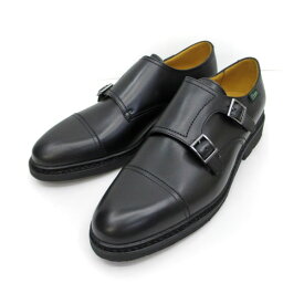 【サイズ交換送料1回片道無料☆】 PARABOOT パラブーツ 【 POE / ポー 】 GALAXY SOLE Lisse Leather（牛革） NOIR（ブラック）165912 / リスレザー 【メンズ】 paraboot カーフレザー【ノルヴェイジャン製法】ダブルモンクストラップ ポエ