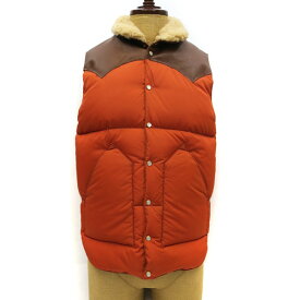 【SALE 20％オフ】 CHRISTY VEST / NYLON ボア付 Rocky Mountain Featherbed ロッキーマウンテンフェザーベッド クリスティベスト【 BRICK ブリック 】 MADE IN JAPAN　200-232-02