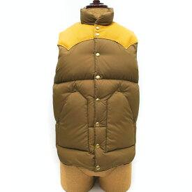 【SALE 20％オフ】 DOWN VEST / NYLON ボア無し☆ Rocky Mountain Featherbed ロッキーマウンテンフェザーベッド ダウンベスト【 Lt BROWN ライトブラウン 】 MADE IN JAPAN　200-232-01