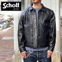 SHEEP LEATHER 1st TRACKER JACKET 7823950128 シープレザー トラッカージャケット ショット 【BLACK】 ショット レザージャケット schott 革ジャン 羊革