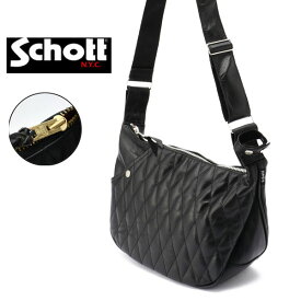 schott ショット 3109022 782-5976009 PADDED BANANA BAG パデッドバナナバッグ ショルダーバッグ レザー 牛革 H25xW36xD17cm 【ブラック(シルバージップ) ブラック(ゴールドジップ)】 斜め掛け