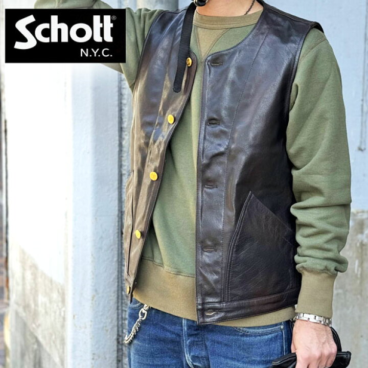楽天市場】ショット バッファロー レザーベスト Schott BUFFLOW 