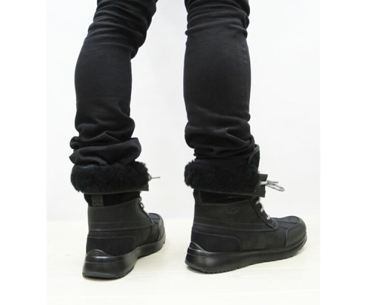 楽天市場 Ugg 国内正規商品 Ugg アグ Ugg Eliasson メンズ エリアソン Black Black Ugg レースアップ ブーツ 防水 ウォータープルーフ 変え紐ワンペア付き 正規品 メンズ ｇｍｍｓｔｏｒｅ