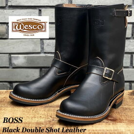 【オーダーメイド】 WESCO 【 BOSS "Black Double Shot Leather"【茶芯】 / #430 Sole / Roller Buckle 】【日本限定】【ブラック】　ウエスコ　ボス　ダブルショット　牛革　10インチハイト　ウェスコ　カスタム　オーダーメイド　茶芯【納期：18カ月程】