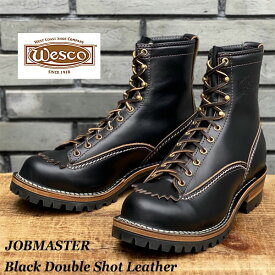 【オーダーメイド】 WESCO 【 JOBMASTER "Black Double Shot Leather"【茶芯】 #100 Sole 】【日本限定】【ブラック】　ウエスコ　ジョブマスター　ダブルショット　牛革　8インチハイト　Lace-To-Toe　ウェスコ　カスタム　オーダーメイド【納期：現在18カ月程です】