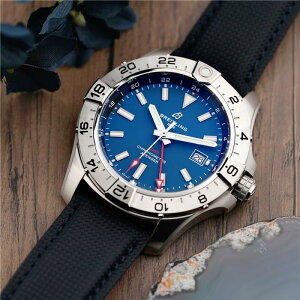�u���C�g�����O �A�x���W���[ �I�[�g�}�`�b�N GMT 44 �u���[ A32320101C1X1 �t���i���i BREITLING �V�i�����Y �r���v ��������