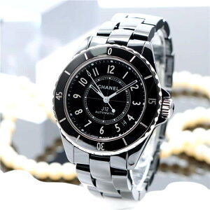 �V���l�� J12 H5697 �u���b�N �Z���~�b�N 38mm CHANEL �V�i���f�B�[�X �r���v ��������