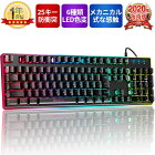 キーボード ゲーミングキーボード 有線 106キー日本語配列 25キー防衝突 PC用キーボード RGB1680万色 6種類LED色変え 仕事用/ゲーム用 防水仕様 Windows/Mac OS対応 日本語説明書付き【一年間品質保証】