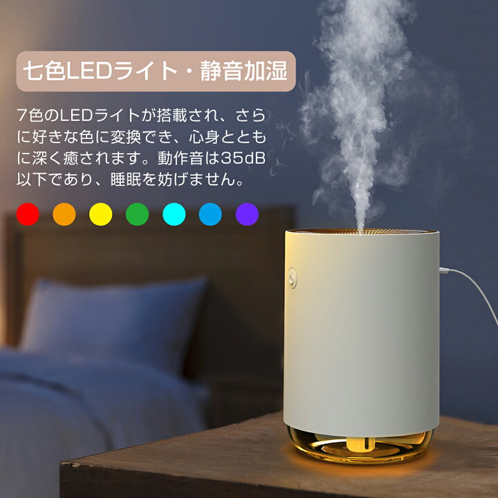 楽天市場】加湿器 卓上 超音波式 USB給電式 ミニ加湿器 除菌 加湿機 超静音 車用加湿器 七色LEDライト 2段階ミスト調節 小型 空気浄化機 空焚き防止 部屋 車載 オフィス 乾燥 花粉症対策 持ち運び便利 お手入れ簡単 送料無料 : GMY 楽天市場店 楽天市場】加湿器 卓上 超音波式 USB給電式 ミニ加湿器 除菌 加湿機 超静音 車用加湿器 七色LEDライト 2段階ミスト調節 小型 空気浄化機 空焚き防止 部屋 車載 オフィス 乾燥 花粉症対策 持ち運び便利 お手入れ簡単 送料無料 : GMY 楽天市場店