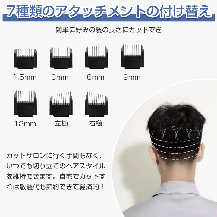 楽天市場 充電式 バリカン 髭 一台多役 ヘアカッター 電動バリカン 散髪 Ipx7防水 全身水洗 コードレス 5段階調整 セルフカット 3段階変速 電量表示 低騒音 アタッチメント付き 赤ちゃん メンズ キッズカット ショートヘア 子供 業務 家庭用 ギフト Gmy 楽天市場店