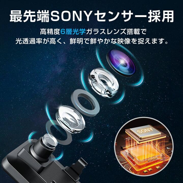 楽天市場】＼✨ショップP5倍／ドライブレコーダー ミラー型 SONY製 
