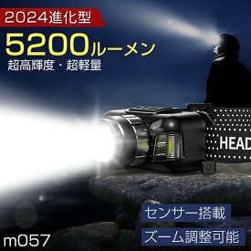 楽天1位受賞→P5倍で1880円◆ ヘッドライト 充電式 LED 電池式 作業用 軽量 エナジャイザー 登山 ランプ 5200ルーメン 高輝度 usb 長時間点灯 小型 夜間 明るい センサー点灯 コンパクト 付属 防水 防塵 防災 停電 アウトドア キャンプ ランニング 釣り サイクリング ライト