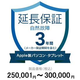 価格.com家電延長保証(自然故障)3年に延長 ApplePC・Tablet 250,001〜300,000円