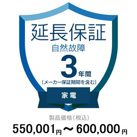 価格.com家電延長保証(自然故障)3年に延長 家電 550,001〜600,000円