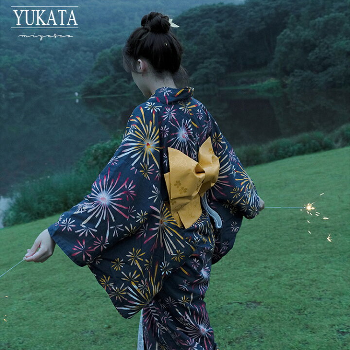 楽天市場】100%綿 浴衣 ワンピース 大人 浴衣 レディース セット 3点  