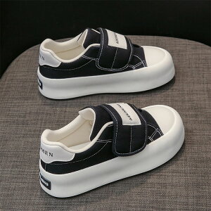 厚底 スニーカー レディース 白 疲れ ない キャンバス スニーカー 紐なし フラットシューズ 黒 きれいめ 歩きやすい レディース マジックテープ 履きやすい スニーカー レディース 通学 通勤