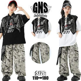 tシャツ 総柄 英字 車 半身 ベスト 半袖 男の子 女の子 ユニセックス キッズダンス衣装 セットアップ 白 黒 黄色 木 カーゴ パンツ ズボン 原宿系 上下セット キッズ ダンスウェア 派手 かっこいい 可愛い お洒落 子供服 K-POP ヒップホップ 団体服 演出服 発表会 普段着