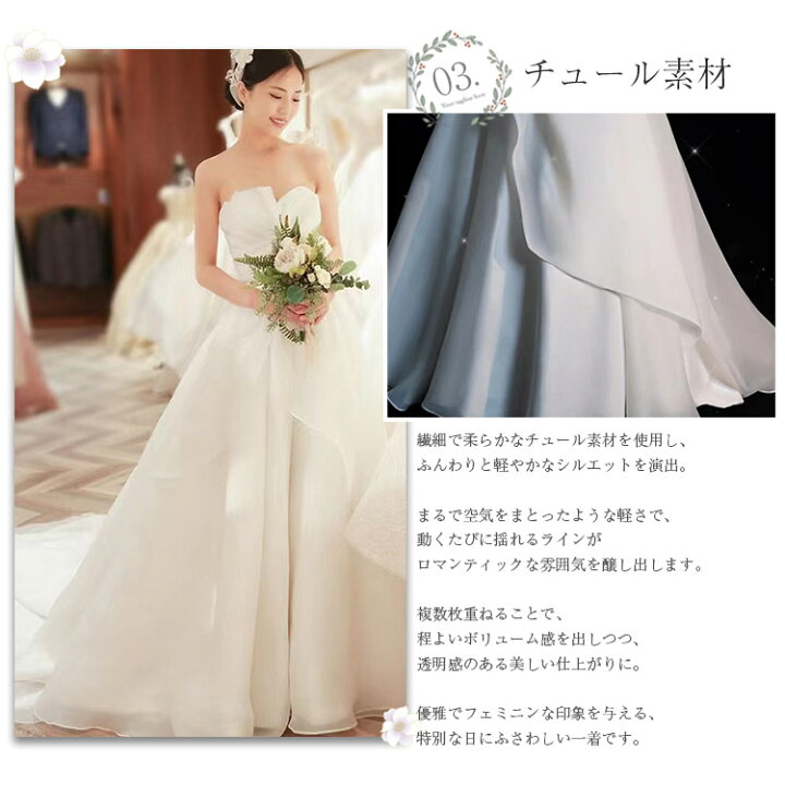 楽天市場】2type ウエディング ドレス ホワイト ベアトップ 花嫁ドレス 
