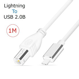 iPhone iPad MIDI ケーブル 1M ライトニング USB タイプ b USB2.0-B 変換 ケーブル MIDIキーボード 電子ギター コンバータ オーディオインターフェイス デジタルピアノ 接続 リズム再生 編曲 トラックメイク