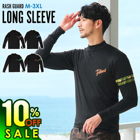 【8/17まで10%OFF+クーポン有】FELLOW ラッシュガード メンズ 長袖 UPF50+ M〜3XL UVカット率98% 長袖ラッシュ 水陸両用 接触冷感 UVカット 紫外線対策 サーフィン マリンスポーツ 15F-RG12