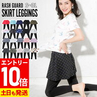 [P10倍]ラッシュガード レディース スカート付きレギンス UPF50+ キュロットスカート S〜3L UVカット率98…
