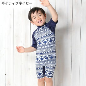 [スーパーセール価格+クーポン]ラッシュガード キッズ ロンパース オールインワン UPF50+ 80〜100サイズ UVカット98％ 半袖 ベビー トドラー 子供 男の子 女の子 水着 HEAZEL 紫外線対策 19H-RR3