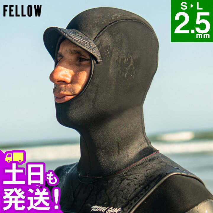 楽天市場】FELLOW サーフキャップ 防寒ウェットキャップ メンズ  